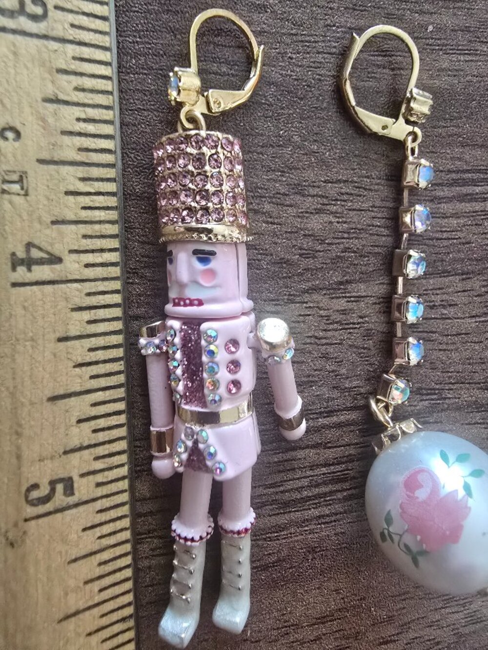 Betsey Johnson Nutcracker/Ornament Mismatched Earrings